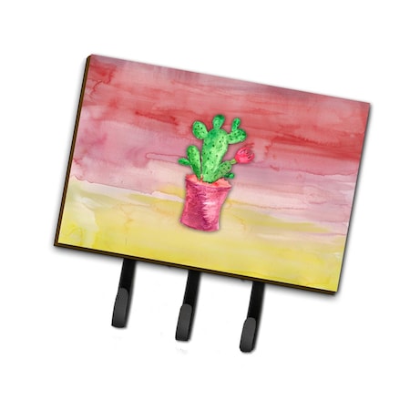 Carolines Treasures Flowering Cactus Watercolor Leash or Key Holder BB7361TH68